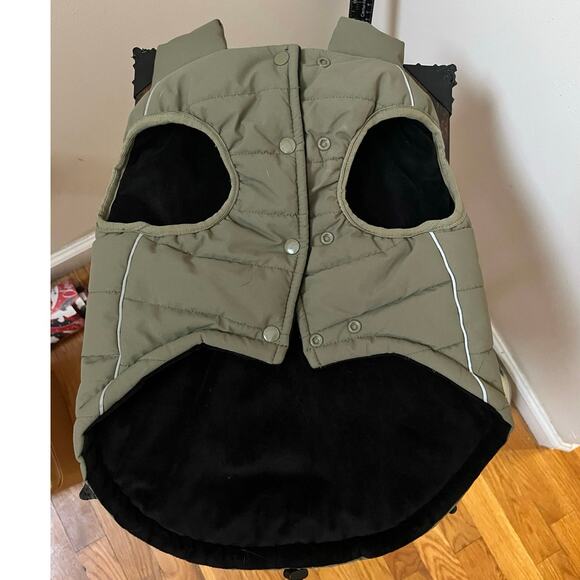 Spark Paws Olive Green Warm Shield Water Resistant Fleece Jacket Large - Picture 3 of 7